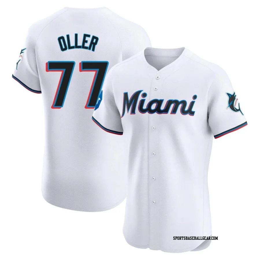 Adam Oller Men's Miami Marlins White Elite Home Patch Jersey