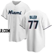 Adam Oller Men's Miami Marlins White Replica Home Jersey