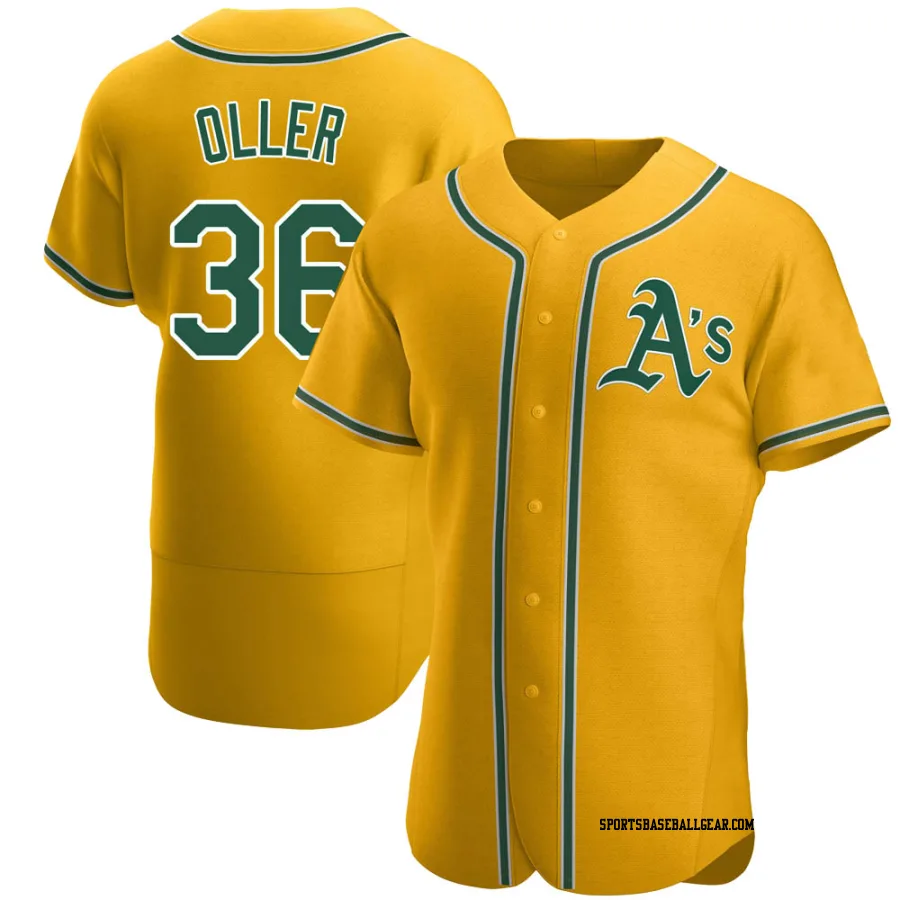 Adam Oller Men's Oakland Athletics Gold Authentic Alternate Jersey