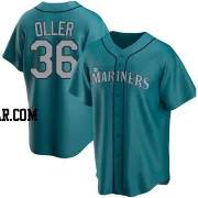 Adam Oller Men's Seattle Mariners Aqua Replica Alternate Jersey