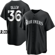 Adam Oller Men's Seattle Mariners Black/White Replica Jersey