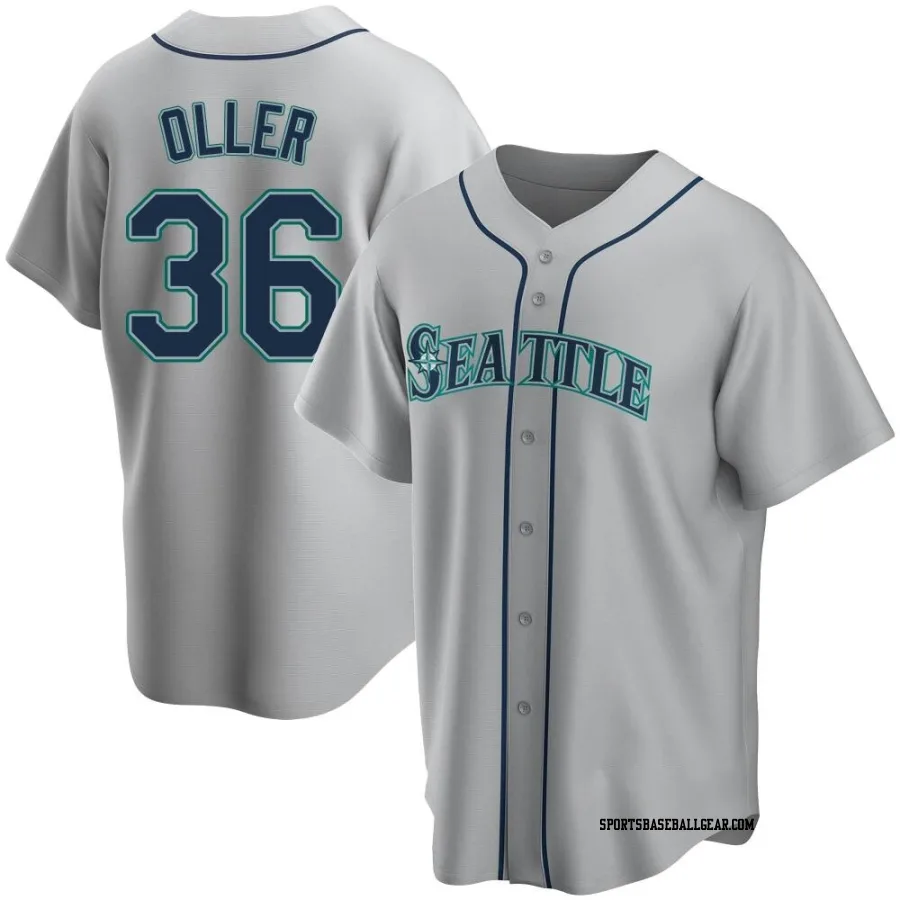 Adam Oller Men's Seattle Mariners Gray Replica Road Jersey