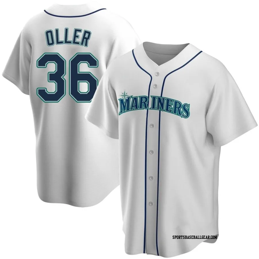 Adam Oller Men's Seattle Mariners White Replica Home Jersey