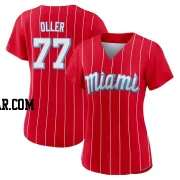 Adam Oller Women's Miami Marlins Red Authentic 2021 City Connect Jersey