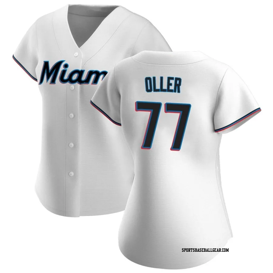 Adam Oller Women's Miami Marlins White Authentic Home Jersey