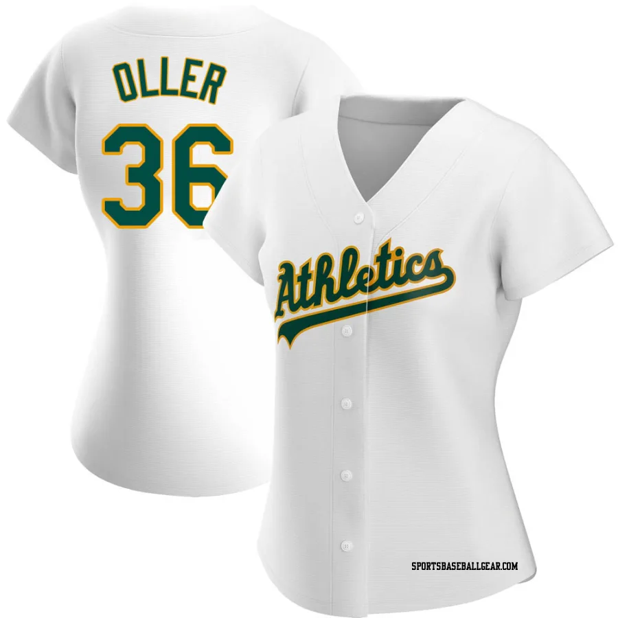 Adam Oller Women's Oakland Athletics White Replica Home Jersey