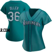 Adam Oller Women's Seattle Mariners Aqua Authentic Alternate Jersey