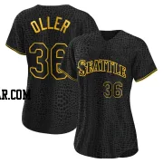 Adam Oller Women's Seattle Mariners Black Authentic Snake Skin City Jersey