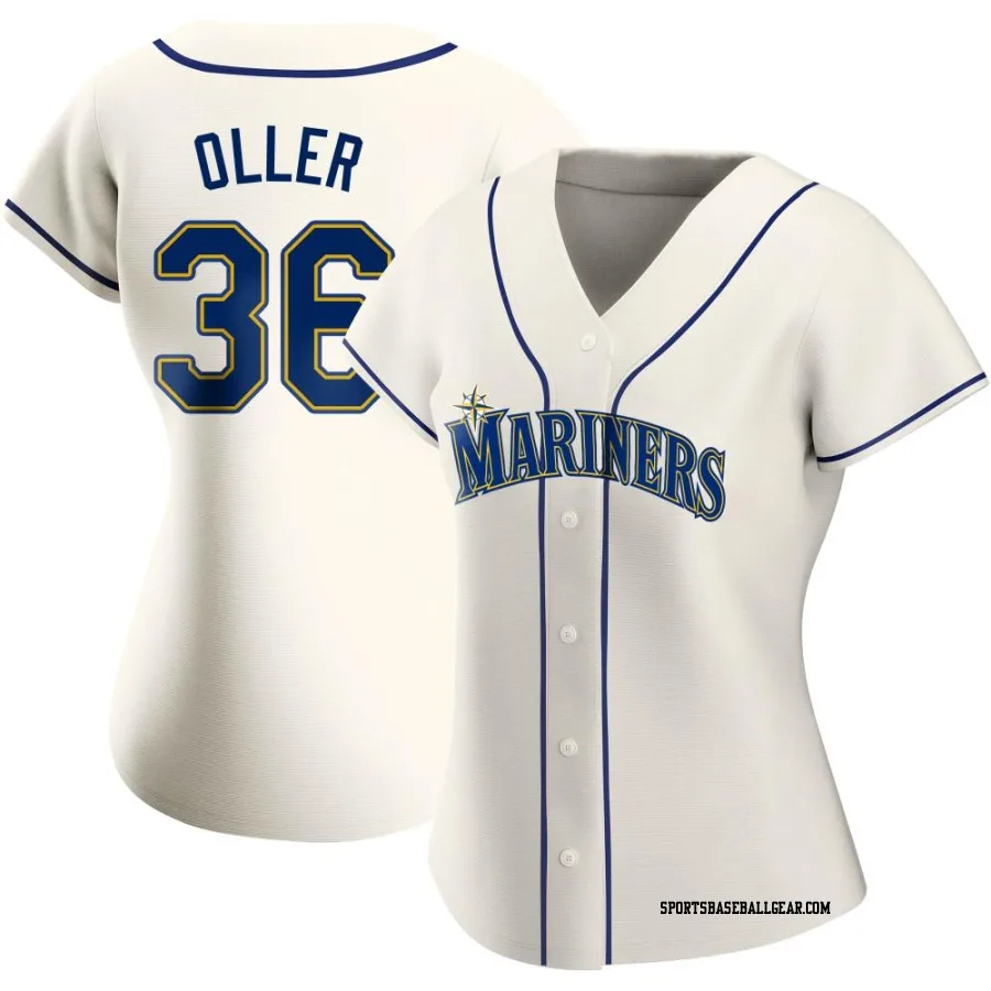 Adam Oller Women's Seattle Mariners Cream Authentic Alternate Jersey