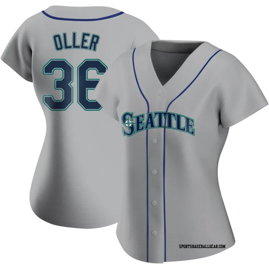 Adam Oller Women's Seattle Mariners Gray Authentic Road Jersey