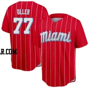 Adam Oller Youth Miami Marlins Red Replica 2021 City Connect Jersey