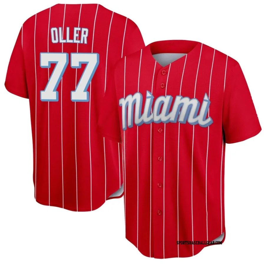 Adam Oller Youth Miami Marlins Red Replica 2021 City Connect Jersey