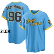 Adam Seminaris Men's Milwaukee Brewers Blue Replica Powder 2022 City Connect Jersey