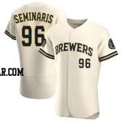 Adam Seminaris Men's Milwaukee Brewers Cream Authentic Home Jersey