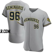 Adam Seminaris Men's Milwaukee Brewers Gray Authentic Road Jersey