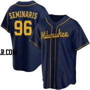 Adam Seminaris Men's Milwaukee Brewers Navy Replica Alternate Jersey