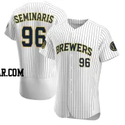 Adam Seminaris Men's Milwaukee Brewers White Authentic Alternate Jersey