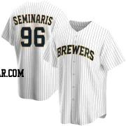 Adam Seminaris Men's Milwaukee Brewers White Replica Home Jersey