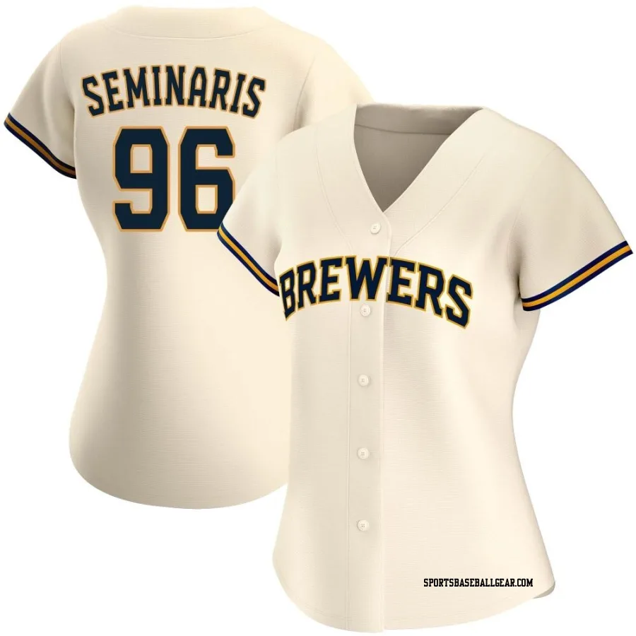 Adam Seminaris Women's Milwaukee Brewers Cream Authentic Home Jersey