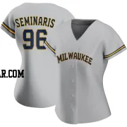 Adam Seminaris Women's Milwaukee Brewers Gray Replica Road Jersey