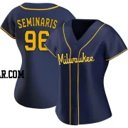 Adam Seminaris Women's Milwaukee Brewers Navy Replica Alternate Jersey