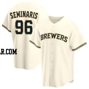 Adam Seminaris Youth Milwaukee Brewers Cream Replica Home Jersey