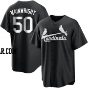 Adam Wainwright Men's St. Louis Cardinals Black/White Replica Jersey