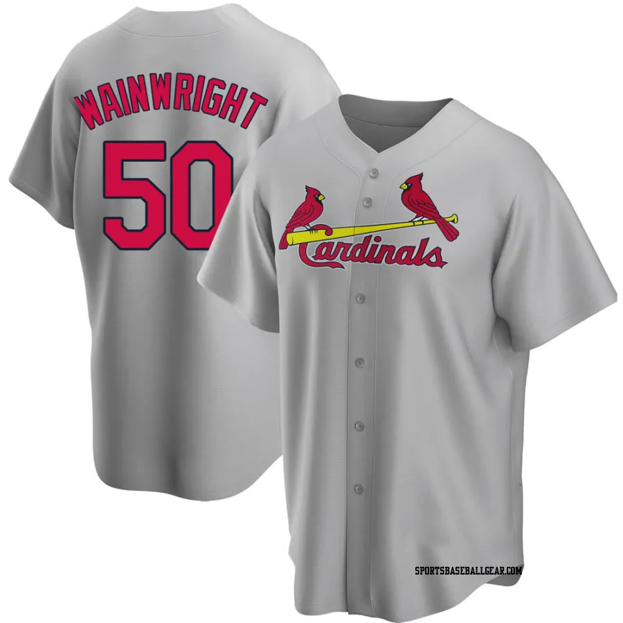 Adam Wainwright Men's St. Louis Cardinals Gray Replica Road Jersey