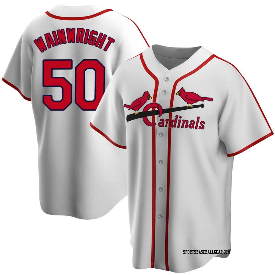 Adam Wainwright Men's St. Louis Cardinals White Home Cooperstown Collection Jersey