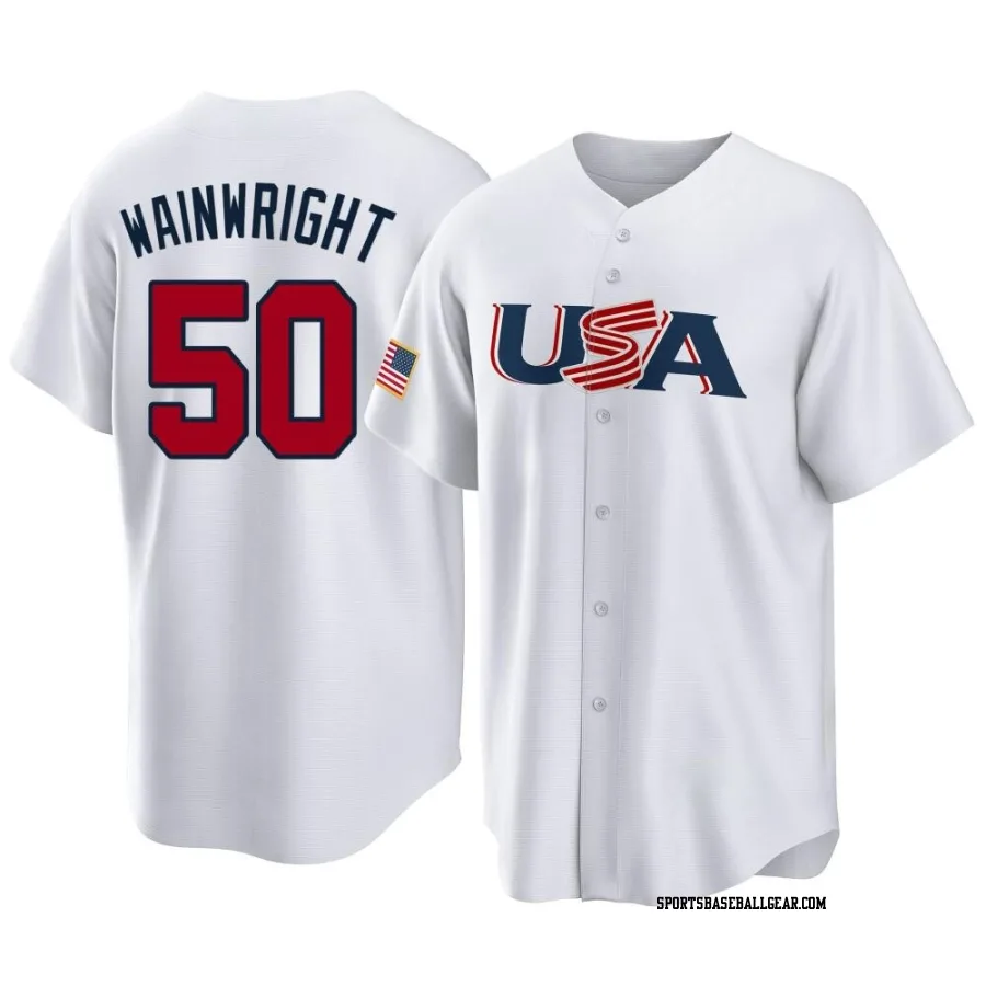 Adam Wainwright Men's St. Louis Cardinals White Replica USA Baseball 2023 World Baseball Classic Jersey