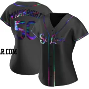 Adam Wainwright Women's St. Louis Cardinals Black Holographic Replica Alternate Jersey