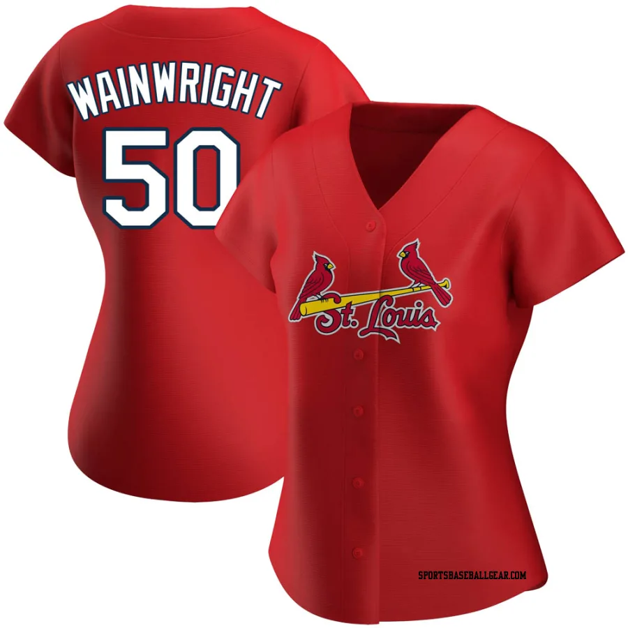 Adam Wainwright Women's St. Louis Cardinals Red Authentic Alternate Jersey