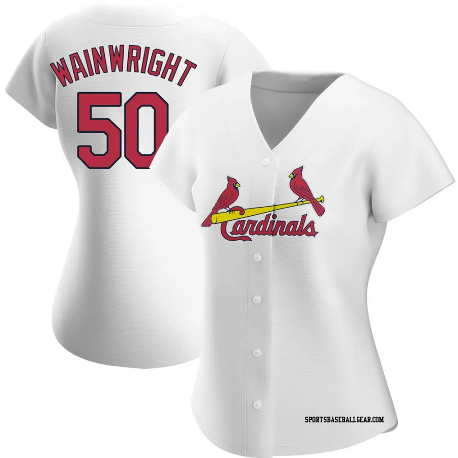 Adam Wainwright Women's St. Louis Cardinals White Authentic Home Jersey