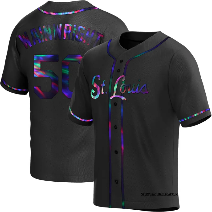 Adam Wainwright Youth St. Louis Cardinals Black Holographic Replica Alternate Jersey