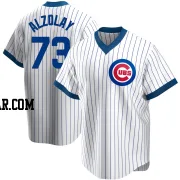 Adbert Alzolay Men's Chicago Cubs White Replica Home Cooperstown Collection Jersey