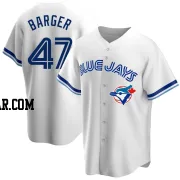 Addison Barger Men's Toronto Blue Jays White Replica Home Cooperstown Collection Jersey