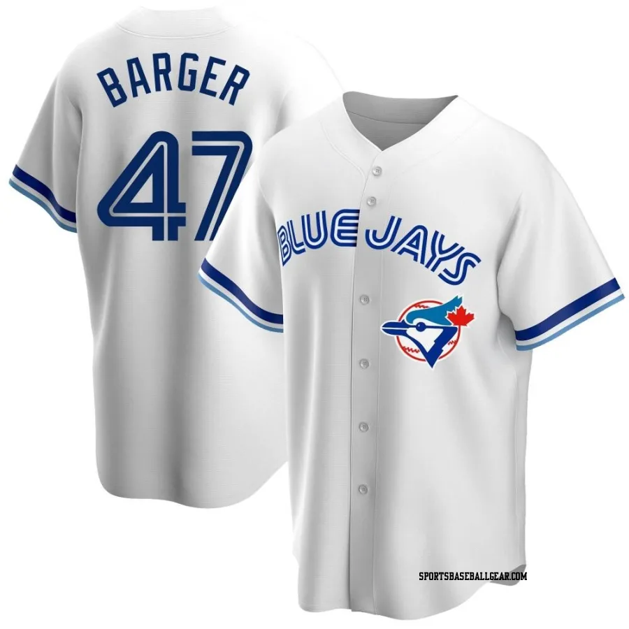 Addison Barger Men's Toronto Blue Jays White Replica Home Cooperstown Collection Jersey