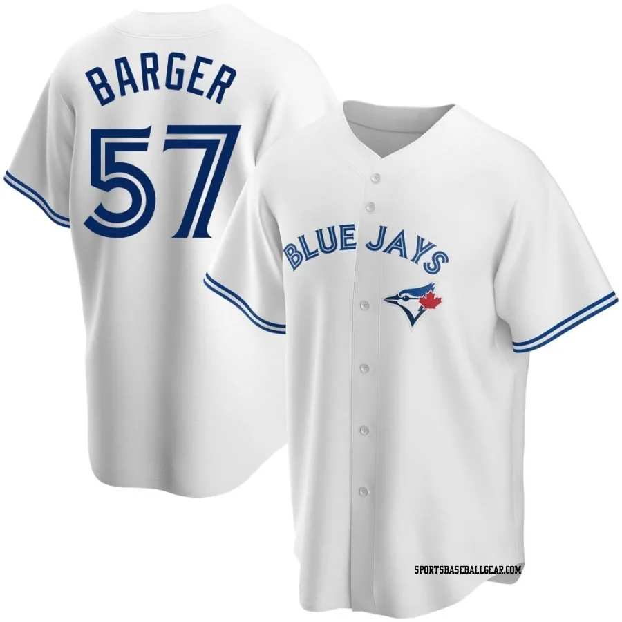 Addison Barger Men's Toronto Blue Jays White Replica Home Jersey