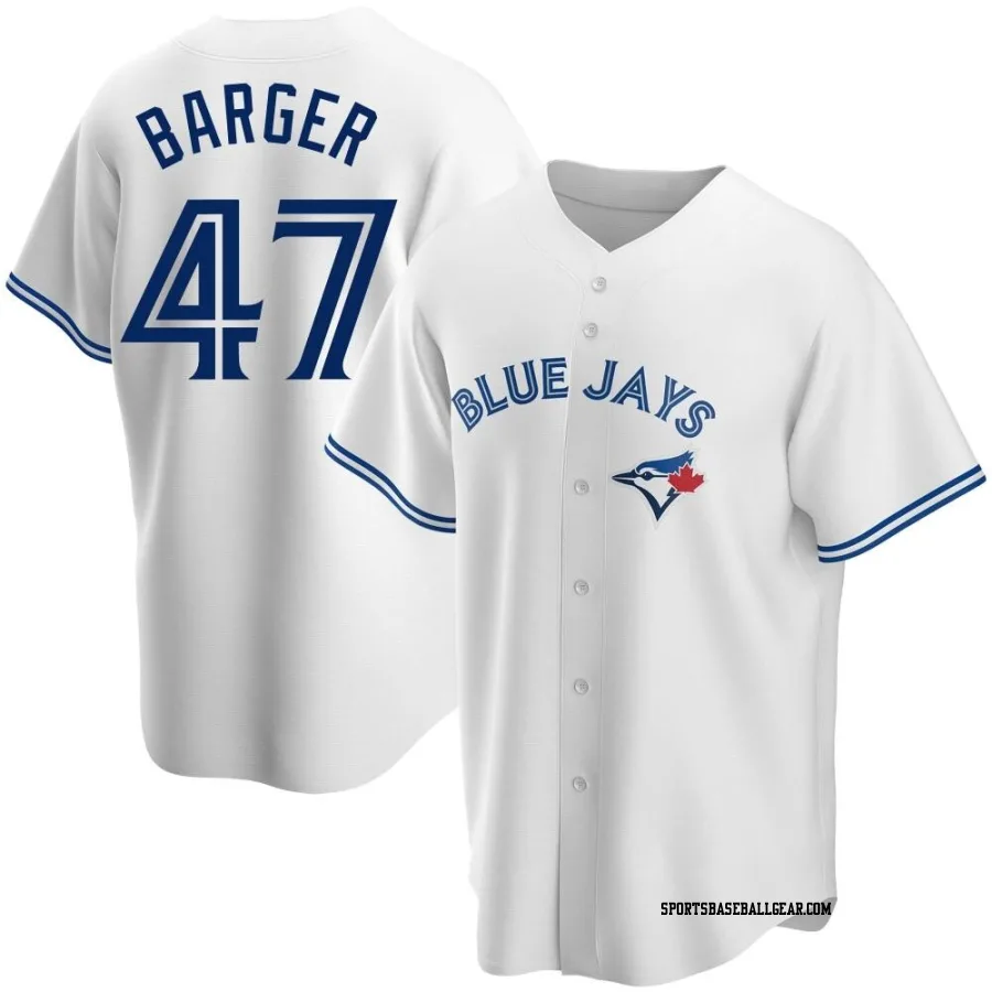 Addison Barger Men's Toronto Blue Jays White Replica Home Jersey