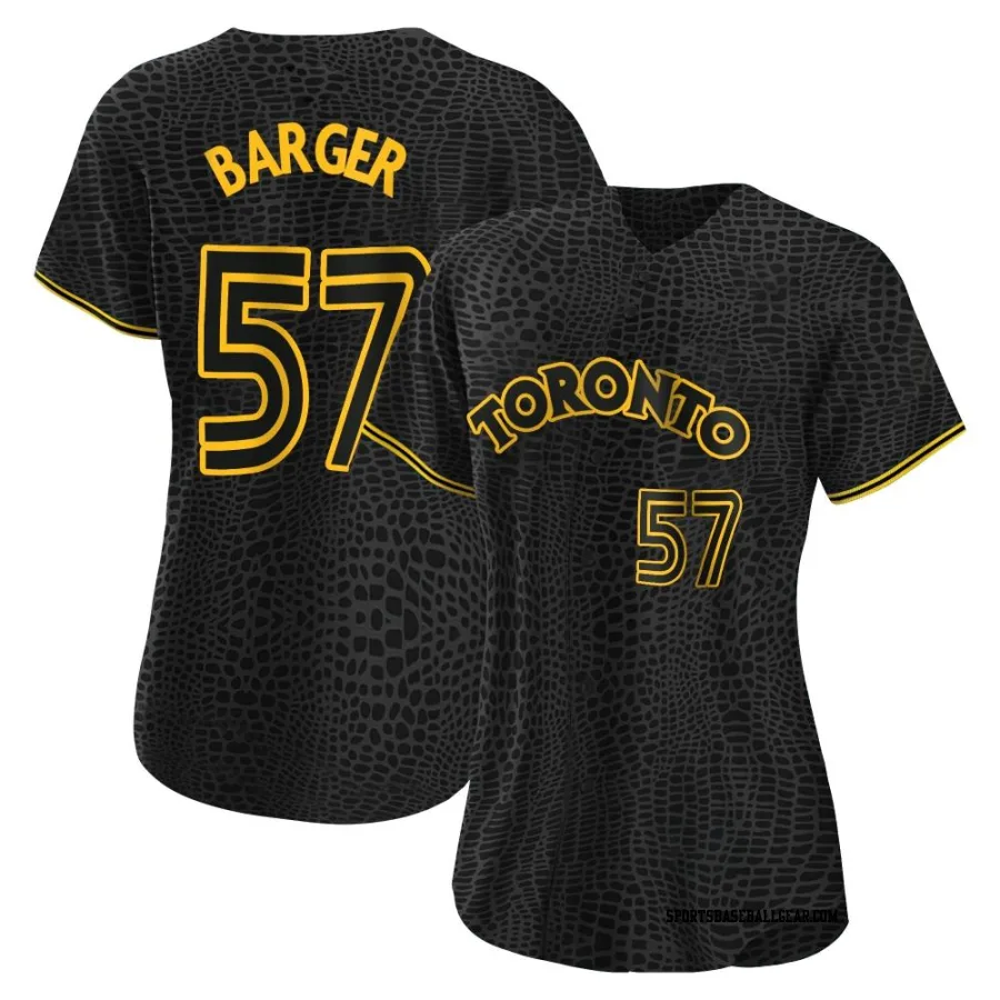 Addison Barger Women's Toronto Blue Jays Black Authentic Snake Skin City Jersey