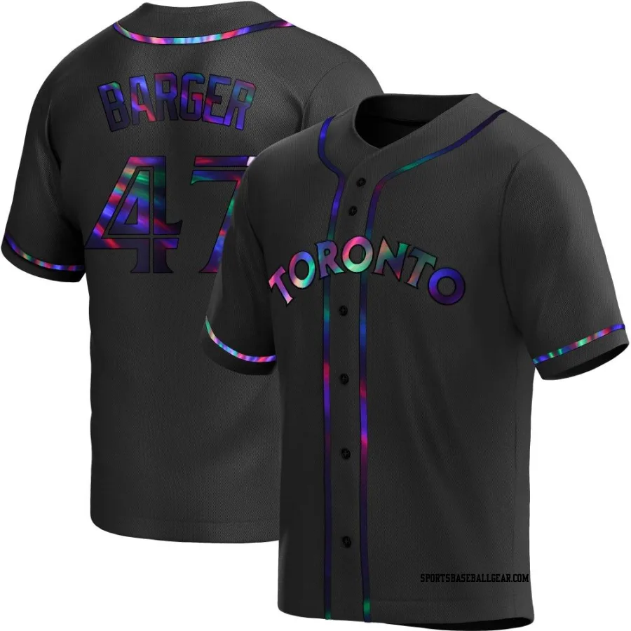 Addison Barger Youth Toronto Blue Jays Black Holographic Replica Alternate Jersey