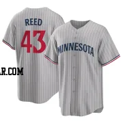 Addison Reed Men's Minnesota Twins Gray Replica Road Jersey