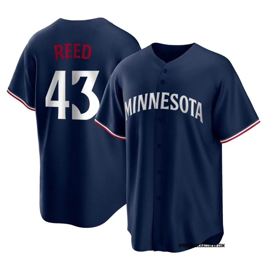 Addison Reed Men's Minnesota Twins Navy Replica Alternate Jersey