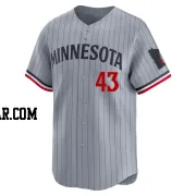 Addison Reed Youth Minnesota Twins Gray Limited Road Jersey