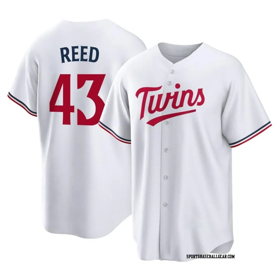 Addison Reed Youth Minnesota Twins White Replica Home Jersey