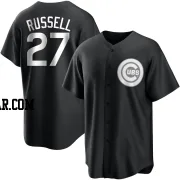 Addison Russell Men's Chicago Cubs Black/White Replica Jersey