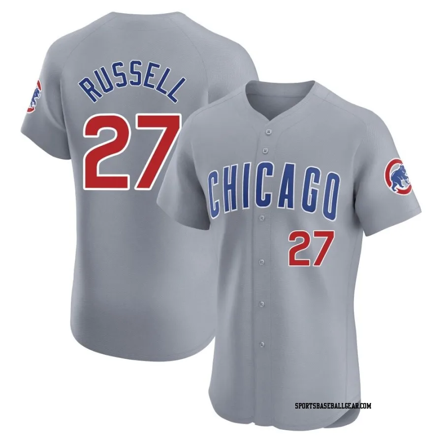 Addison Russell Men's Chicago Cubs Gray Elite Road Jersey