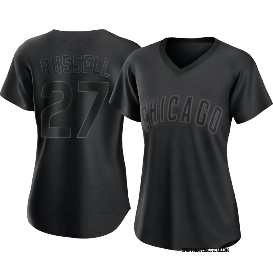 Addison Russell Women's Chicago Cubs Black Authentic Pitch Fashion Jersey