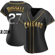 Addison Russell Women's Chicago Cubs Black Golden Replica Alternate Jersey