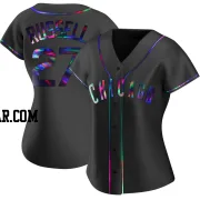 Addison Russell Women's Chicago Cubs Black Holographic Replica Alternate Jersey